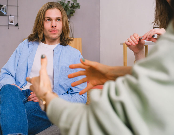 A young man getting assessed